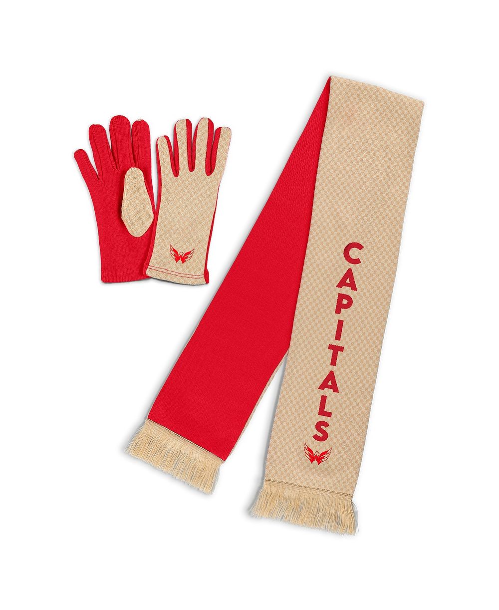 Женский набор WEAR by Erin Andrews Washington Capitals Tonal Microcheck Scarf Glove