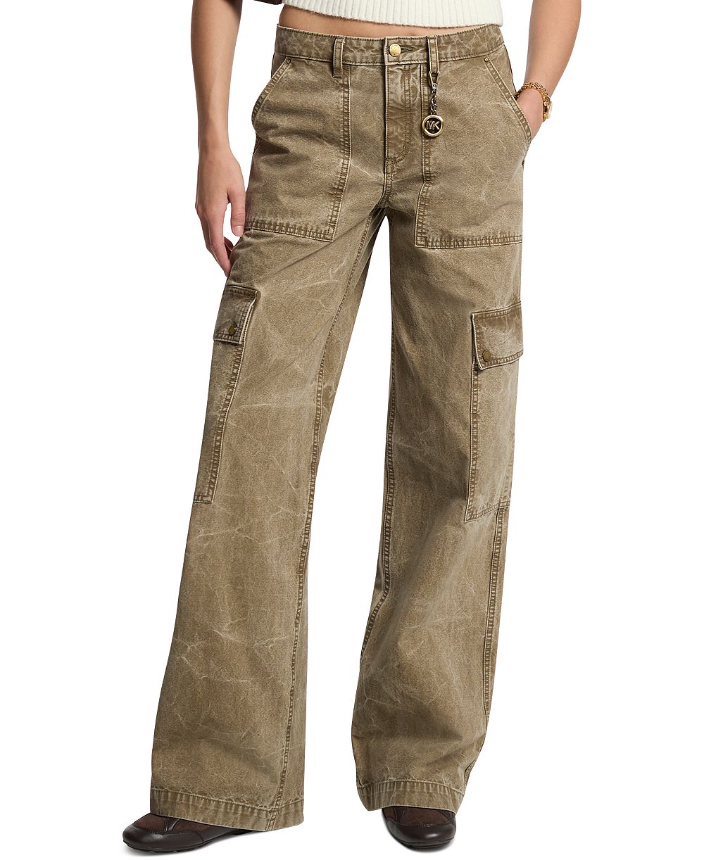 Michael Kors Women's High-Rise Wide-Leg Cargo Pants