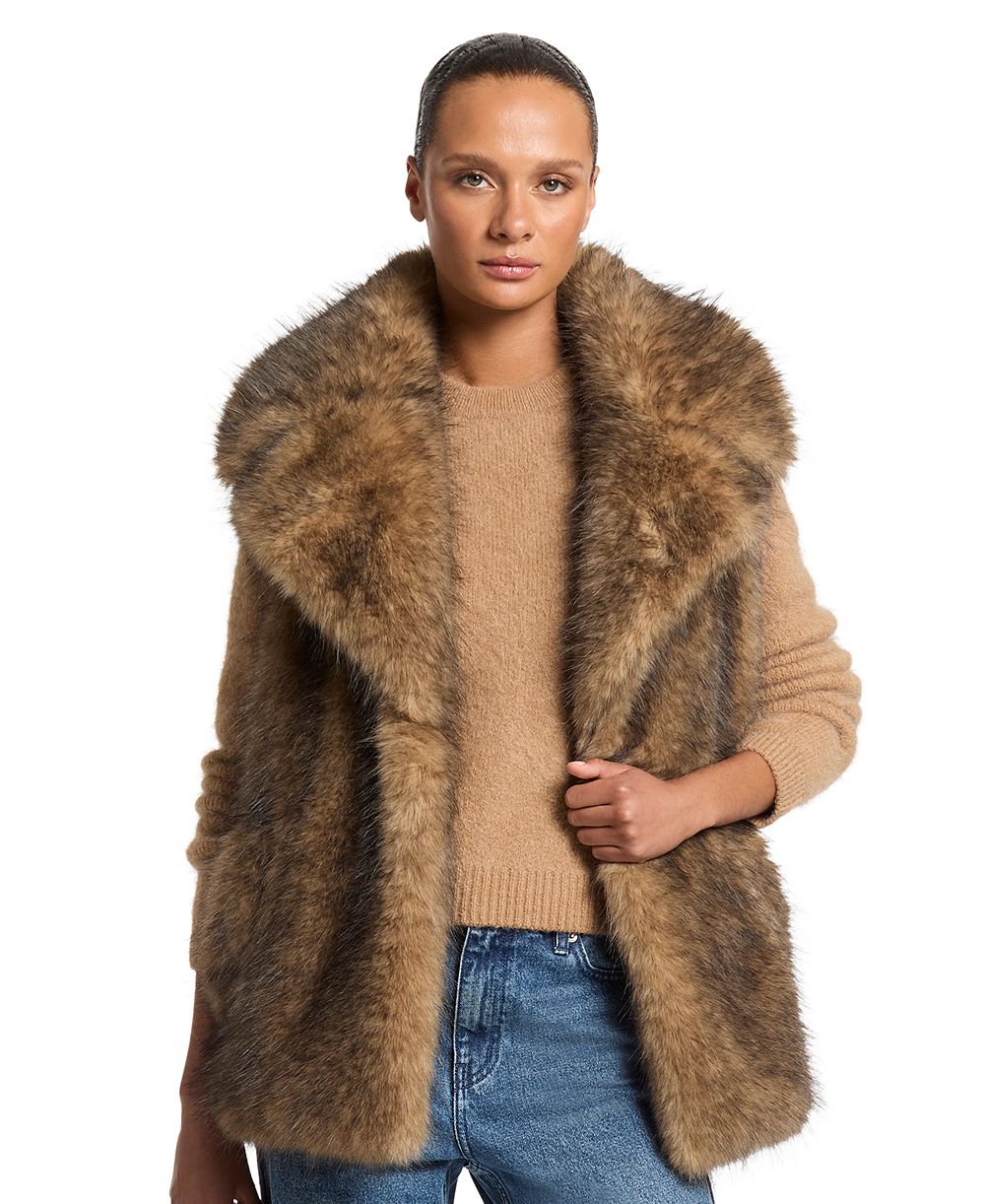 Michael Kors Women's Faux Fur Long Vest, Macy's Exclusive