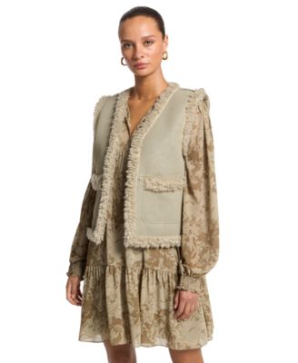 Michael Kors Women's Faux Shearling Sleeveless Vest