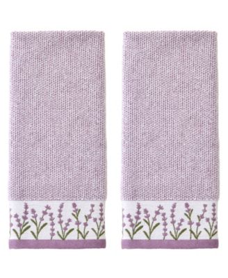 SKL Home Lavender Border Curved 2-Piece Hand Towel Set