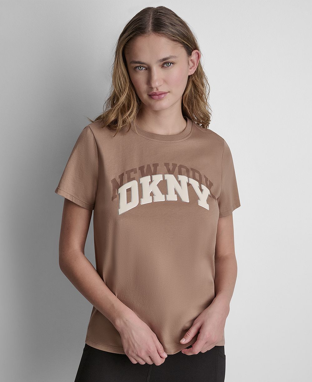 Женская футболка DKNY Sport Varsity Logo с круглым вырезом