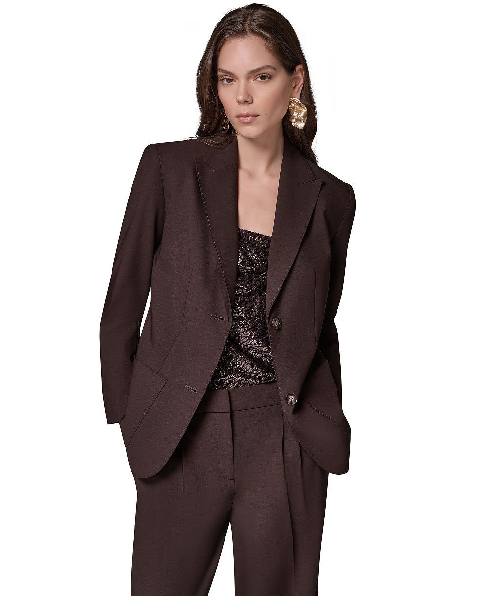 Donna Karan New York Women Oversized Notch Lapel Blazer