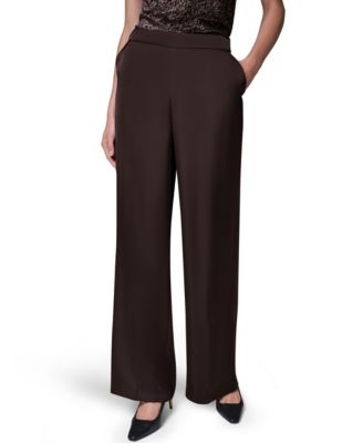 Женские широкие брюки Donna Karan New York из сатина с молнией по бокам