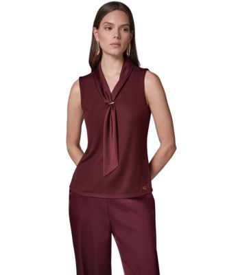 Женская блуза Donna Karan New York без рукавов с завязками на шее