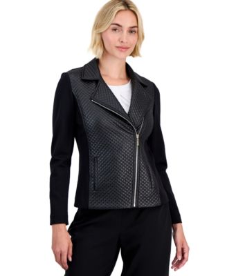 Anne Klein женская кожаная куртка Moto Jacket, Petite