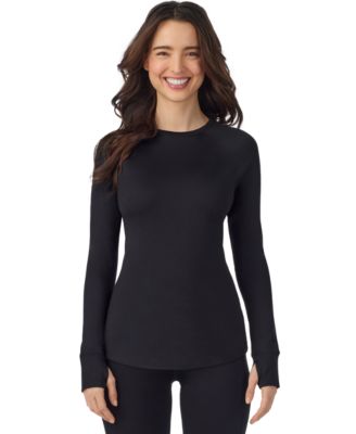 Cuddl Duds Женская длинно рукавная кофта с круглым вырезом Thermawear