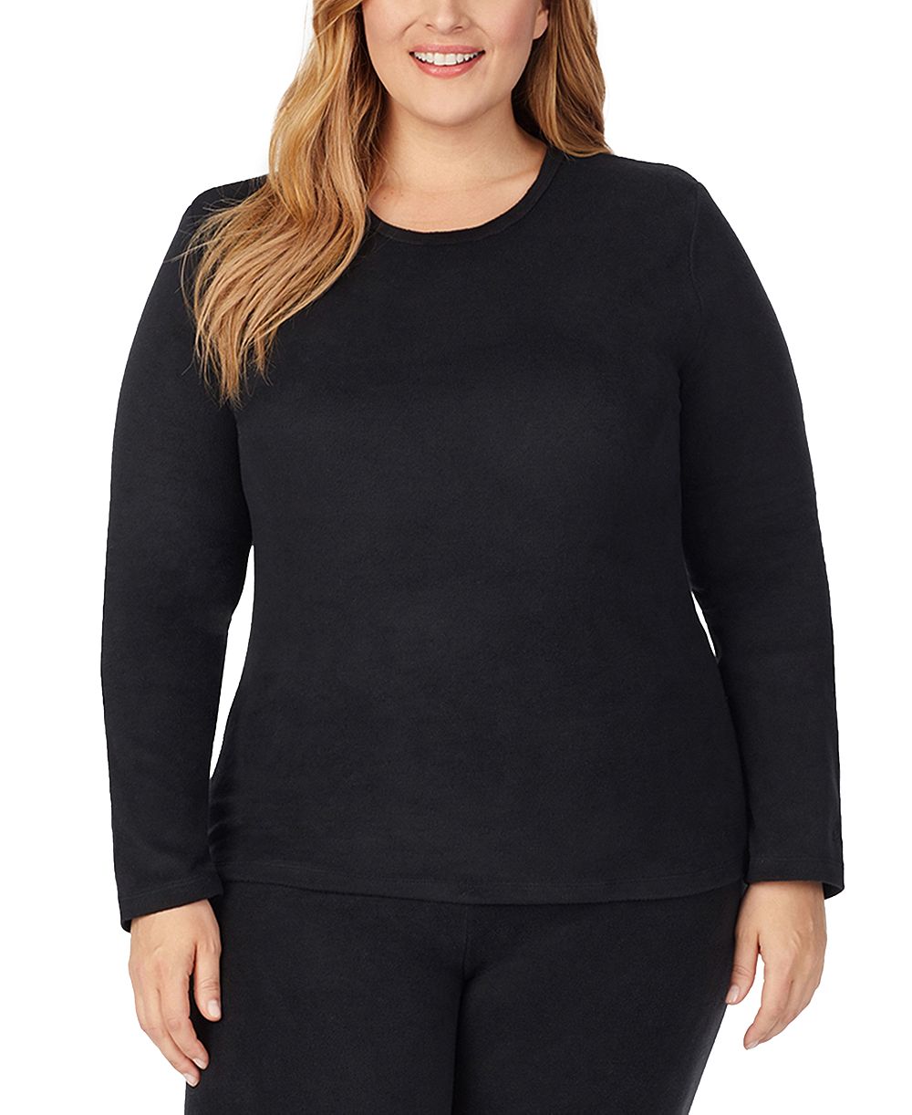 Cuddl Duds Plus Size Long-Sleeve Fleecewear Stretch Top