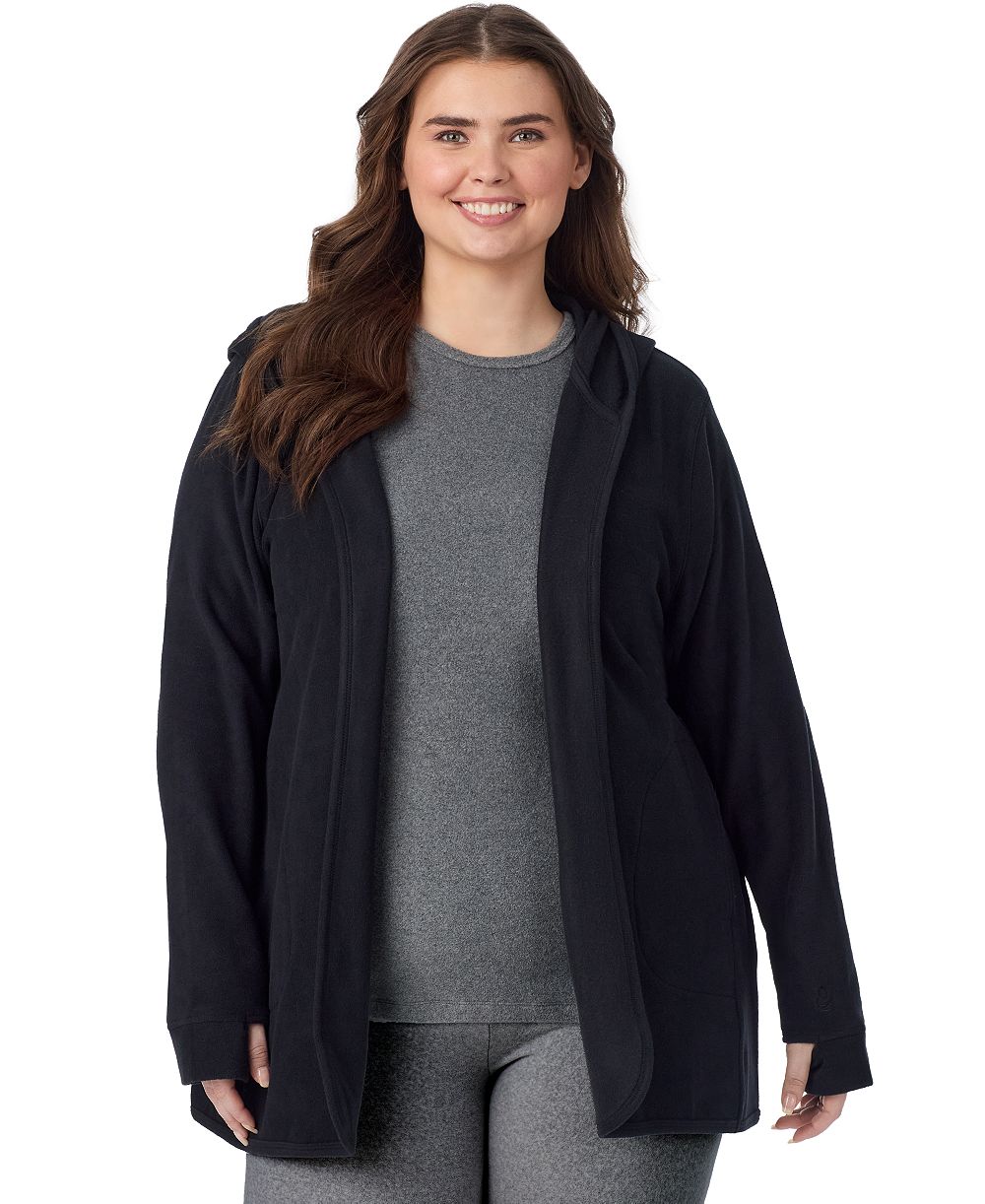 Cuddl Duds Plus Size Hooded Long-Sleeve Fleecewear with Stretch Wrap