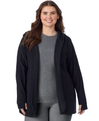 Cuddl Duds Plus Size Hooded Long-Sleeve Fleecewear with Stretch Wrap