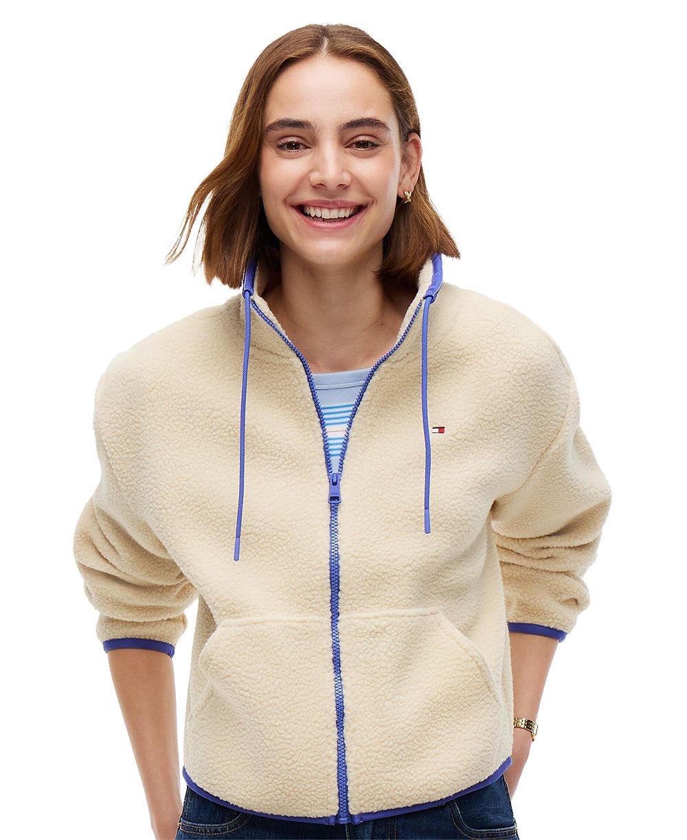 Tommy Hilfiger Women's Funnel Neck Long-Sleeve Fleece Jacket