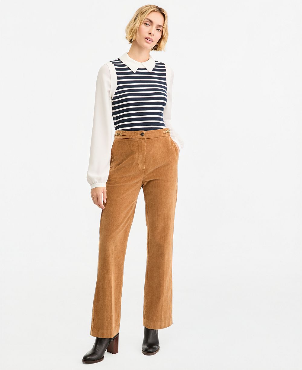 Tommy Hilfiger Women's Corduroy Slim Bootcut Pants
