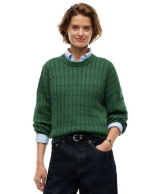 Tommy Hilfiger Женский свитер с круглым вырезом и косичкой