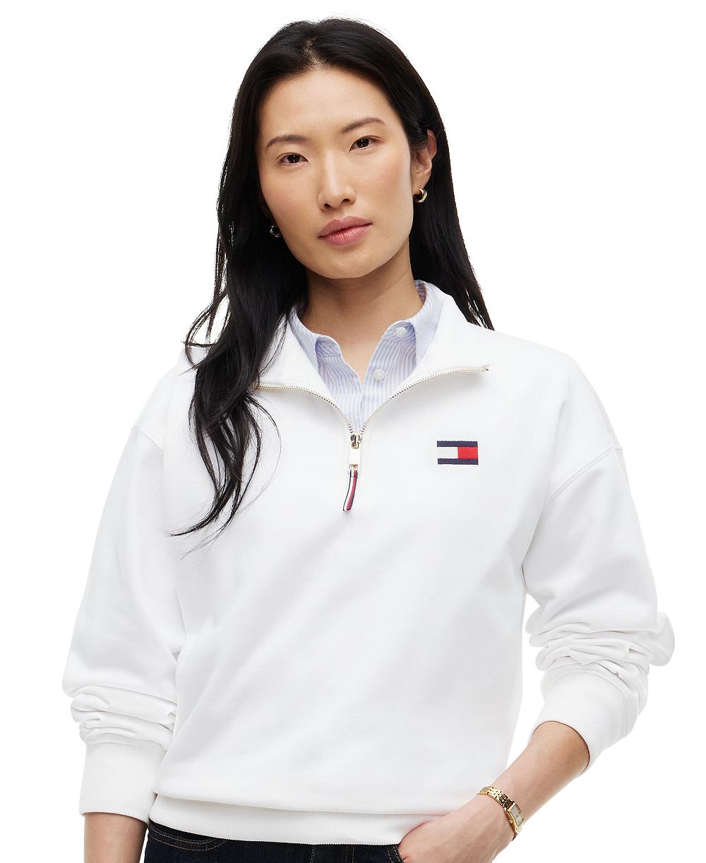 Tommy Hilfiger Women's Half-Zip Mock Neck Sweatshirt