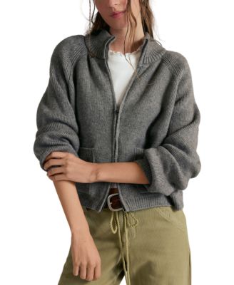 Free People Женский Mock-Neck Zip-Front Cardigan Sweater