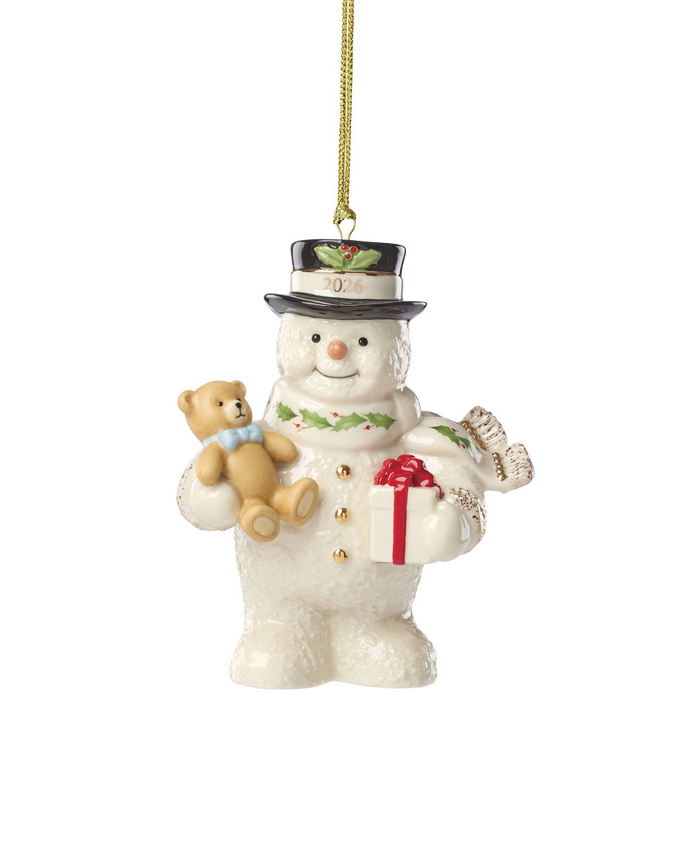 Украшение Lenox 2026 Snowman with Teddy Bear