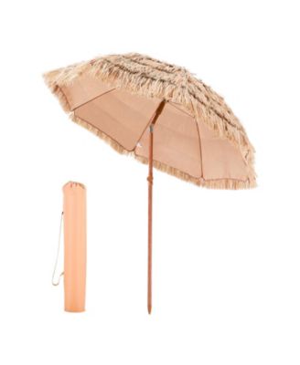 COZITO Tiki Umbrella, 6.5 feet Thatched Patio Umbrella with Tilt and 8 Metal Ribs