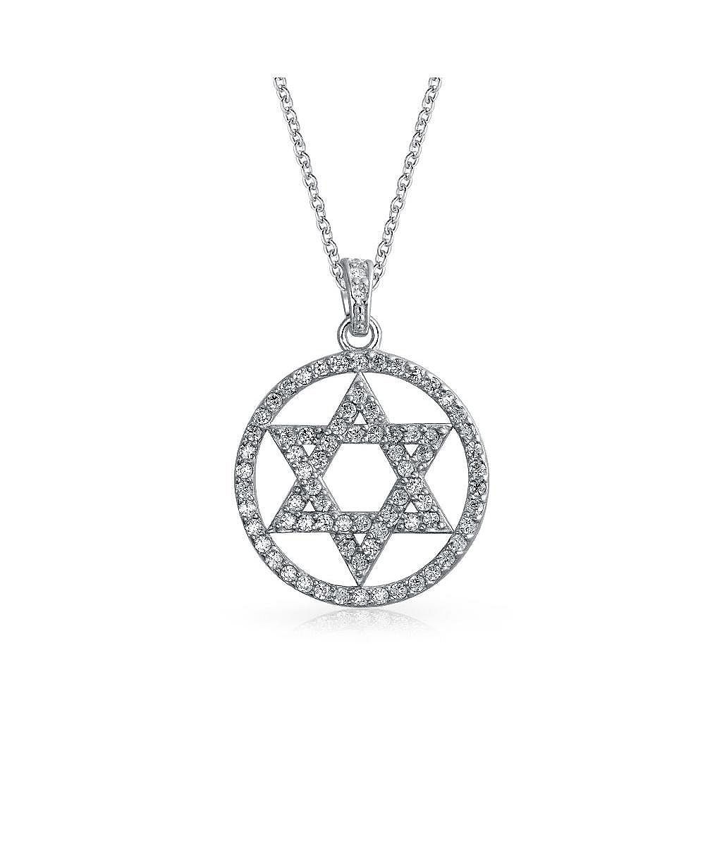 Подвеска ожерелье Звезда Давида Bling Jewelry с кубическим цирконием CZ.925 Sterling Silver подарок на Бат-мицва