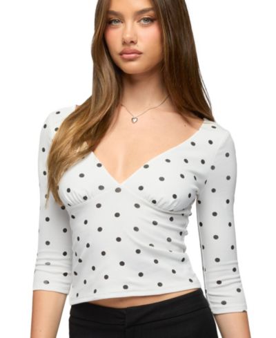 Женский топ Edikted Katey V Neck Polka Dot