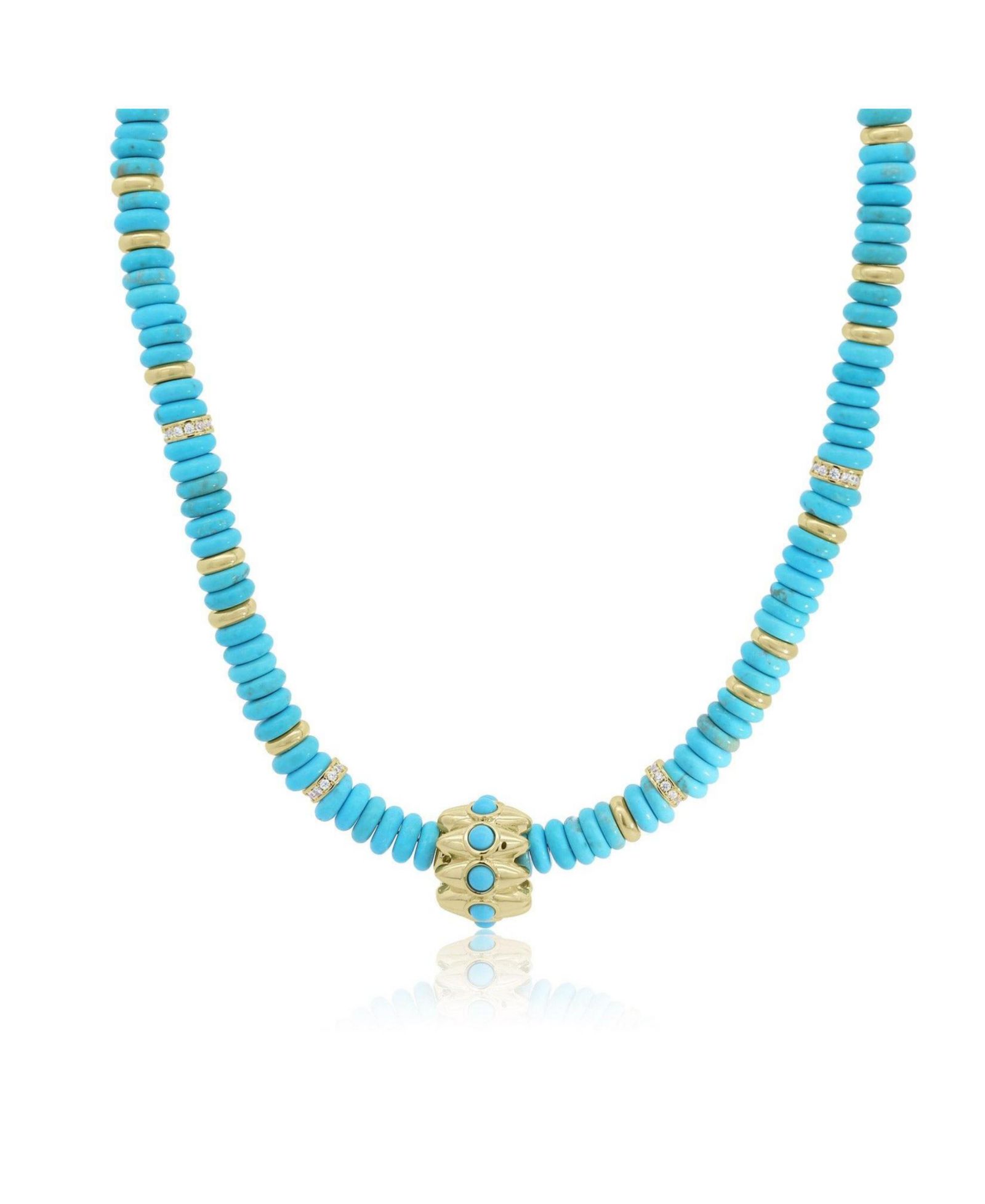The Lovery ожерелье с бисером Turquoise, позолоченная латунь 18K Gold Plated