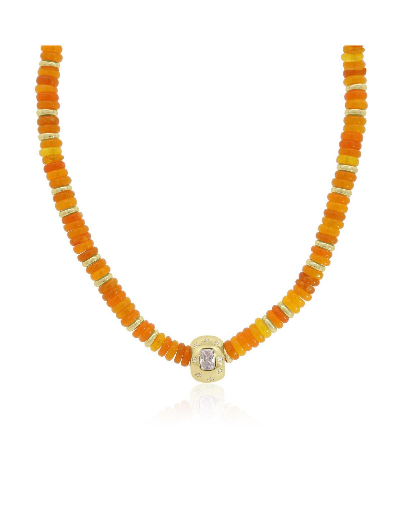 The Lovery Ожерелье Bead Rondel 18K Gold Plated Over Brass