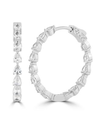 Серьги-кольца Simona Radiant Pearshaped Inside-Outside CZ