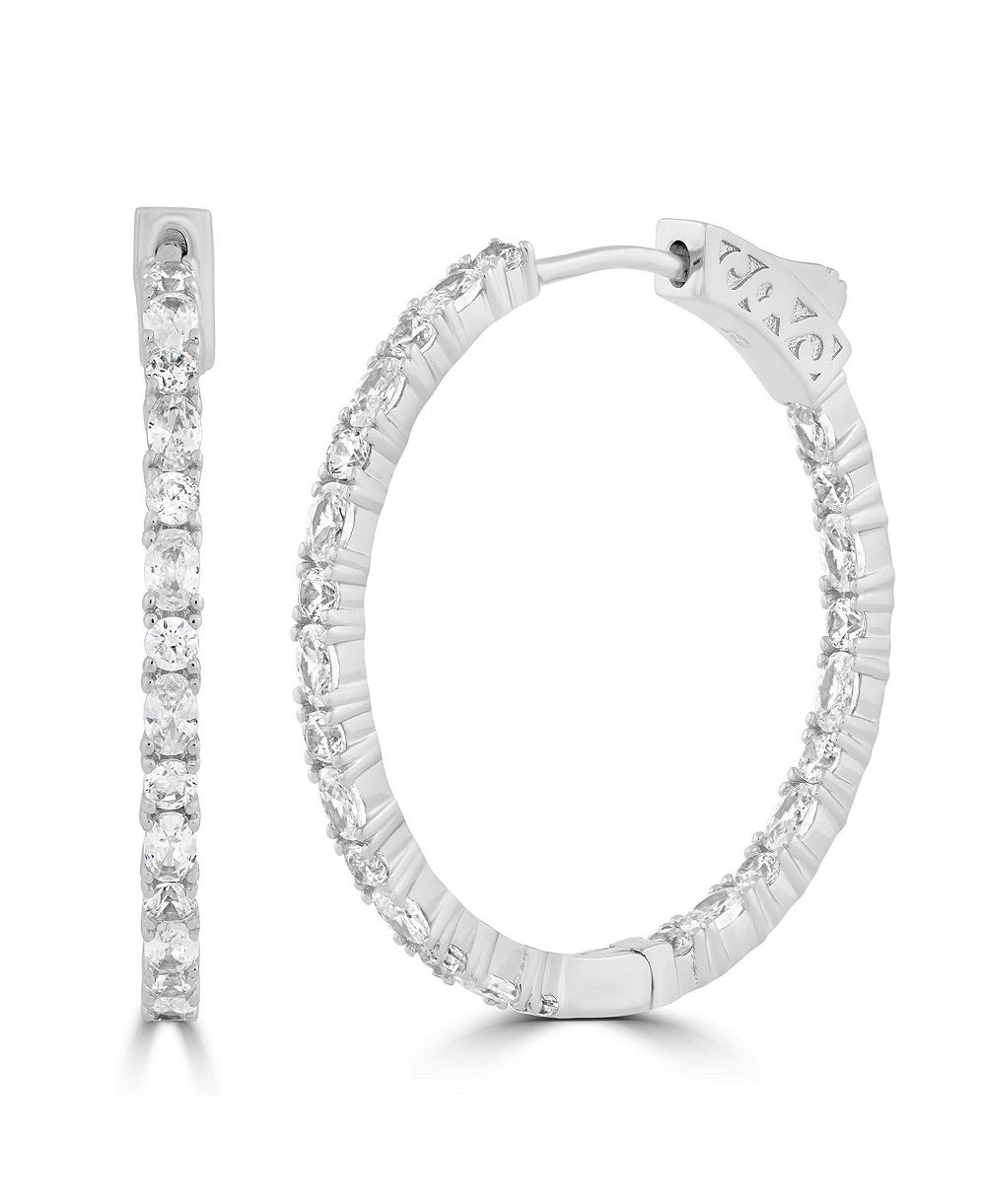 Simona Серьги-кольца CZ Radiant Round and Oval