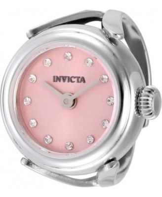 Invicta Женский Mini Ring Watch Quartz 2 Hand Pink Dial Watch