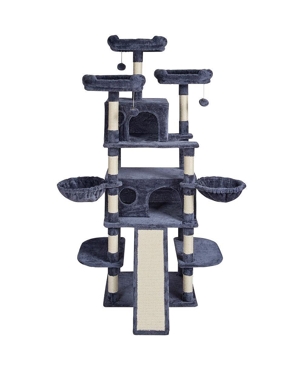 RUIE 68.5 Inch Indoor Cat Tree Tower with 2 Condos Sisal Scratching Post and Hammocks