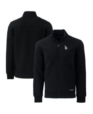 Cutter & Buck Men's Black Los Angeles Dodgers Big & Tall Roam Eco Full-Zip Jacket