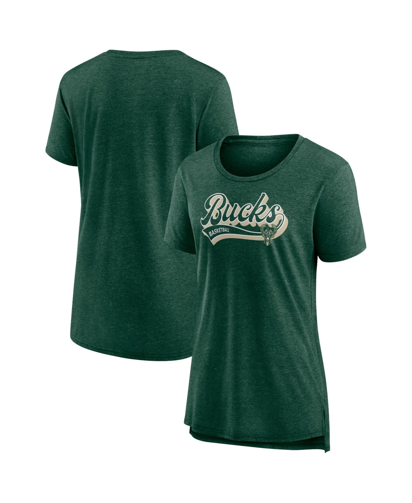 Женская футболка Fanatics Women's Hunter Green Milwaukee Bucks