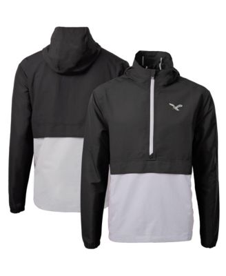Мужская анорак-куртка Cutter & Buck Black/Silver Philadelphia Eagles Charter Eco Knit Half-Zip