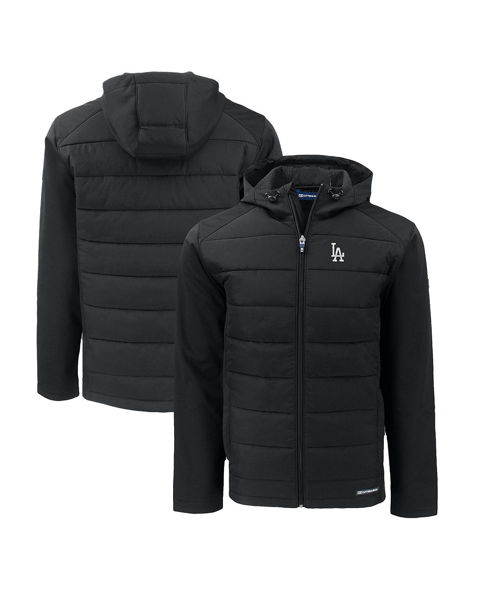 Мужское худи Cutter & Buck Black Los Angeles Dodgers Big & Tall Evoke Hybrid Eco Softshell Full-Zip