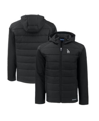 Мужское худи Cutter & Buck Black Los Angeles Dodgers Big & Tall Evoke Hybrid Eco Softshell Full-Zip