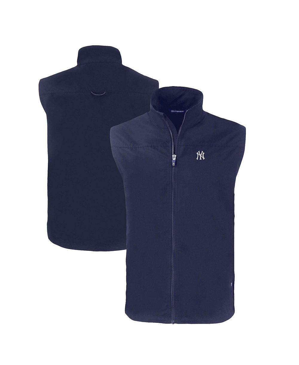 Cutter & Buck Men's Navy New York Yankees Big & Tall Charter Eco Full-Zip Vest