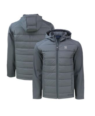 Cutter & Buck Мужская серая толстовка New York Yankees Evoke Hybrid Eco Softshell Full-Zip