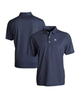 Cutter & Buck Men's Navy/White New York Yankees Pike Eco Symmetry Print Stretch Polo Shirt