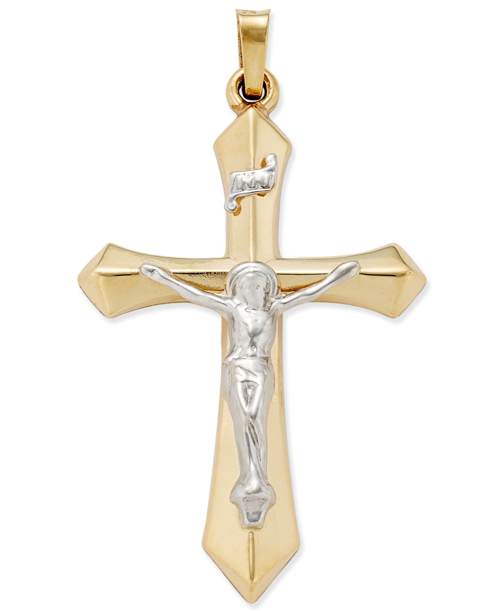 Подвеска-крест Two-Tone в 14k Gold и White Gold