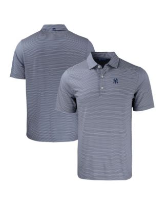 Мужское поло Cutter & Buck Navy/White New York Yankees Forge Eco Double Stripe Stretch