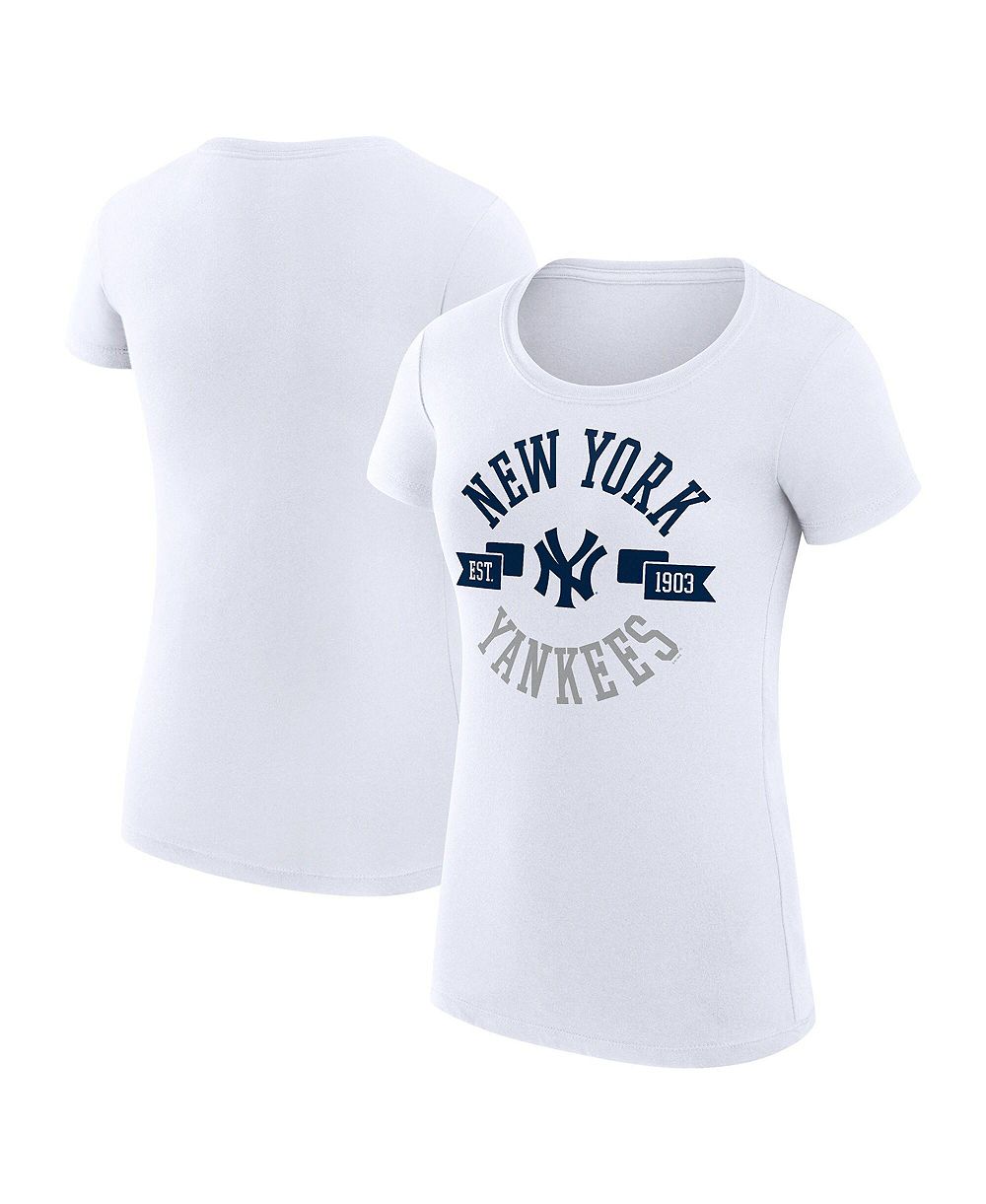 Женская футболка G-III 4Her by Carl Banks White New York Yankees Super-Slim Fit Lightweight City Graphic