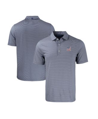 Мужская рубашка Cutter & Buck Navy/White New York Yankees Stars Stripes Big & Tall Forge Eco Double Stripe Stretch Polo