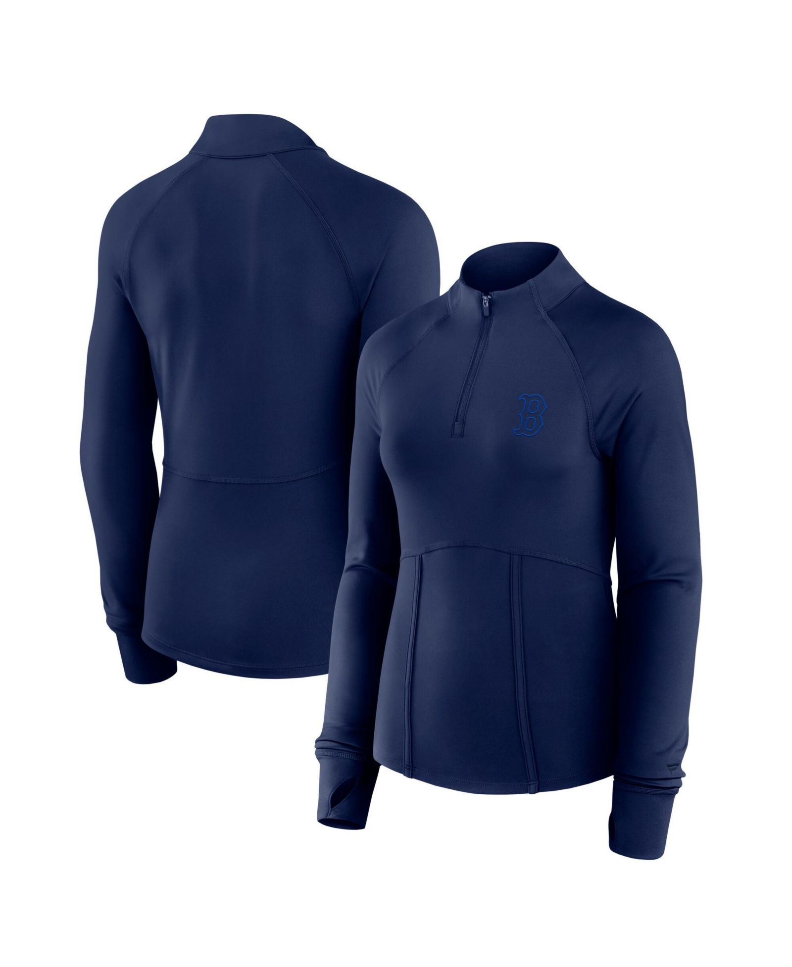 Женская толстовка Fanatics Navy Boston Red Sox Elements Raglan Tri-Blend Quarter-Zip