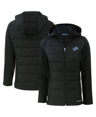 Cutter & Buck Women's Black Detroit Lions Evoke PrimaLoft Hybrid Eco Softshell Full-Zip Hooded Jacket