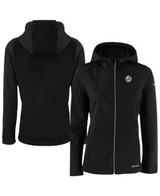 Cutter & Buck Women's Black New York Yankees Evoke Eco Softshell Full-Zip Hoodie Jacket