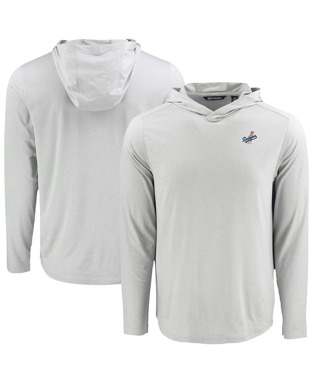 Cutter & Buck Men's Gray Los Angeles Dodgers Coastline Epic Comfort Eco Hoodie Long Sleeve T-Shirt