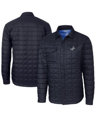Cutter & Buck Men's Navy Los Angeles Dodgers Rainier PrimaLoft® Eco Insulated Quilted Full-Zip Shirt Jacket