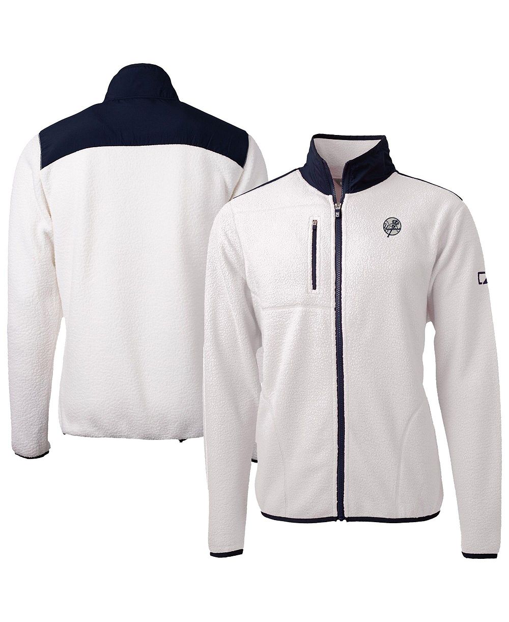 Мужская куртка Cutter & Buck White New York Yankees Cascade Eco Sherpa Fleece Full-Zip