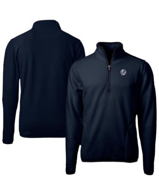 Cutter & Buck Men's Navy New York Yankees Cascade Eco Fleece Quarter-Zip Jacket