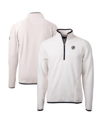 Cutter & Buck Men's Oatmeal New York Yankees Cascade Eco Fleece Quarter-Zip Jacket