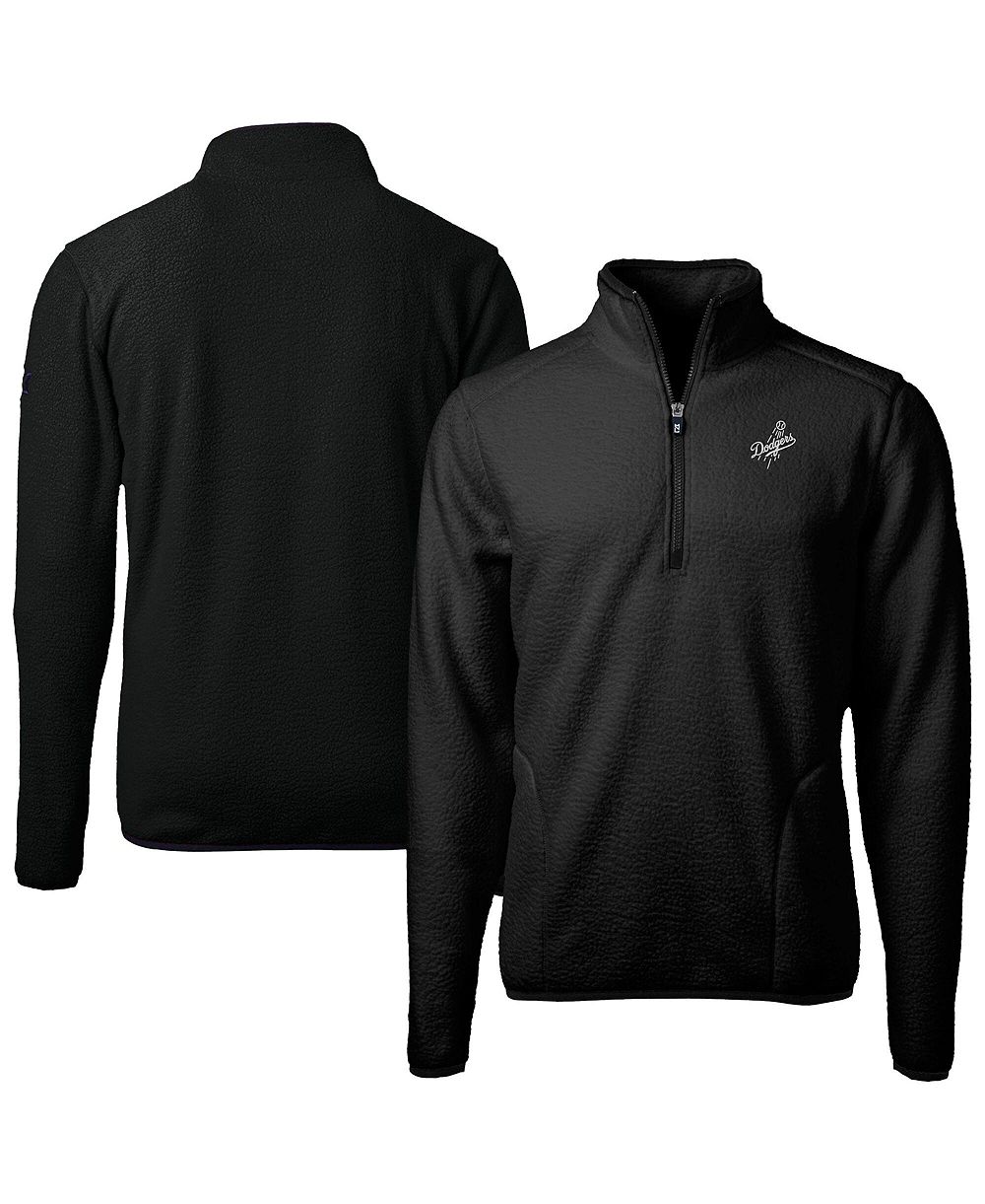 Cutter & Buck Men's Black Los Angeles Dodgers Cascade Eco Fleece Quarter-Zip Jacket